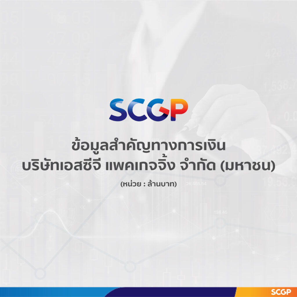 SCGP’s 9-month revenue tops Baht 112,559 million, up by 26% Focus on high potential business expansion strategies, operational excellence, innovations and ESG